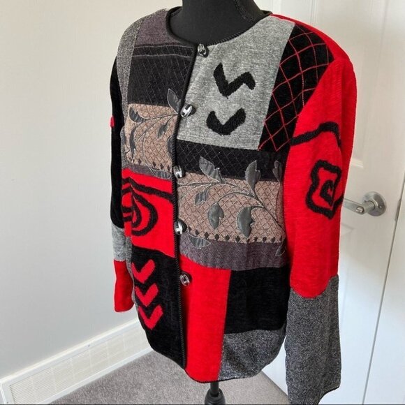 Allure Vintage Patchwork Embroidery Button Jacket - Picture 2 of 16